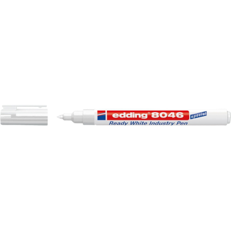LOT de 10 Marqueur permanent industriel Edding 8046 – Pointe ronde 1-3 mm – Encre opaque – Résistant à l'usure, aux frottements