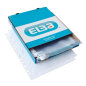 Elba Lot de 100 couvertures multi-trous standard A4 - Épaisseur de 90 ? - Matériau en cuir orange transparent
