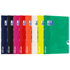 LOT de 10 Oxford School Classic Openflex A4 - Couverture en plastique robuste - Carnet agrafé 5x5 avec marge - 48 feuilles de pa