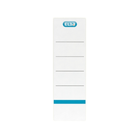 Lot de 10 étiquettes autocollantes Elba pour classeurs, largeur 80 mm - Impression facile - Blanches