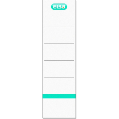 Lot de 10 étiquettes Elba pour classeurs, 8 cm de large - Carton résistant - Blanches