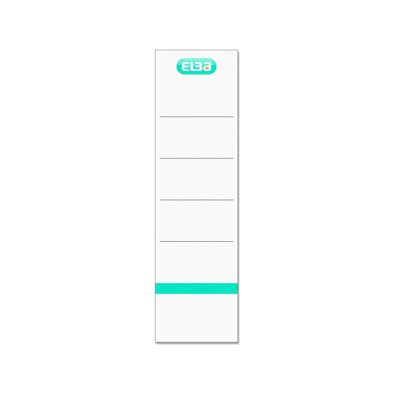 Lot de 10 étiquettes Elba pour classeurs, 8 cm de large - Carton résistant - Blanches