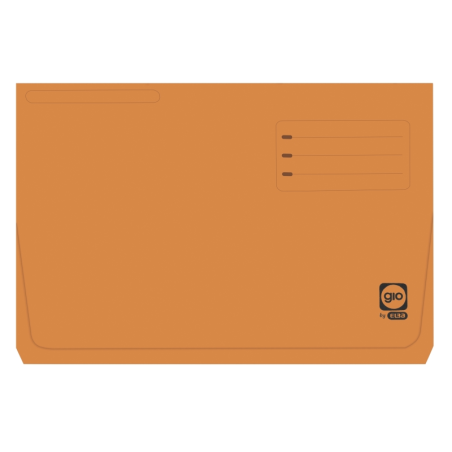 LOT de 25 Pochette folio orange Gio By Elba avec pochette et rabat - Carton résistant 320 g/m² - Pochette et rabat pour une prot
