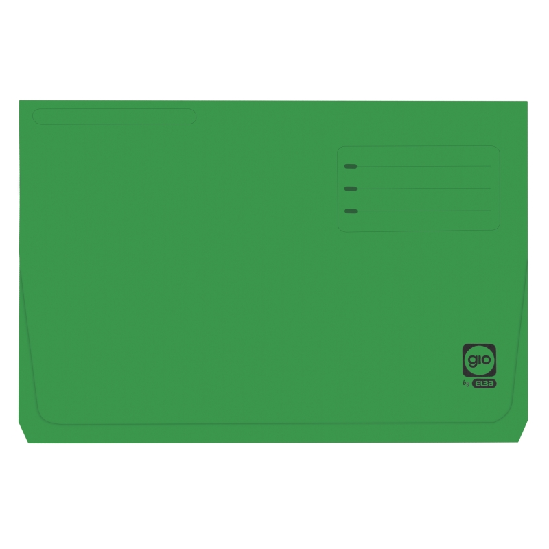 LOT de 25 Pochette folio verte Gio By Elba avec pochette et rabat - Carton résistant 320 g/m² - Pochette et rabat pour une prote