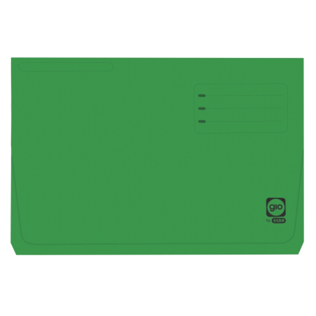 LOT de 25 Pochette folio verte Gio By Elba avec pochette et rabat - Carton résistant 320 g/m² - Pochette et rabat pour une prote