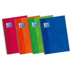 LOT de 5 Oxford School Classic Write&Erase 4ème carnet à spirale – Couverture extra rigide et résistante – 1 ligne avec marge –