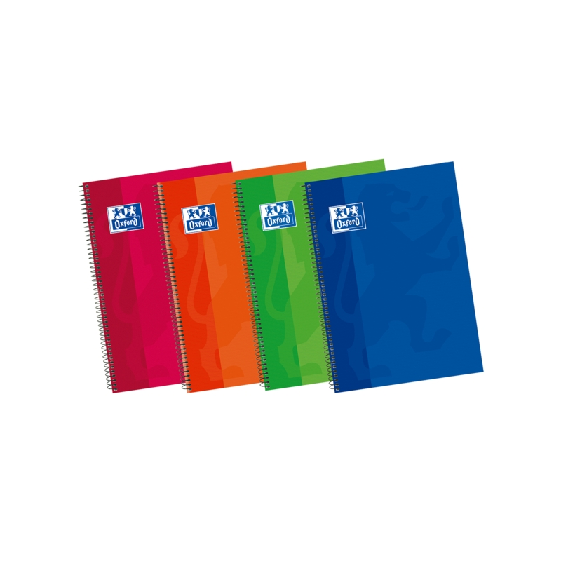 LOT de 5 Oxford School Classic Write&Erase 4ème carnet à spirale – Couverture extra rigide et résistante – 1 ligne avec marge –