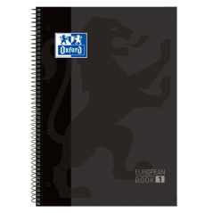 LOT de 5 Oxford School Classic A4+ Europeanbook - Couverture Extra Rigide - 80 Feuilles - Noir