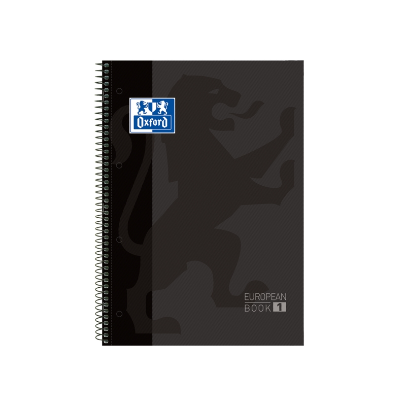 LOT de 5 Oxford School Classic A4+ Europeanbook - Couverture Extra Rigide - 80 Feuilles - Noir