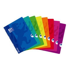 LOT de 10 Oxford School Classic Openflex A4 Agrafé Carnet - Couverture Plastique Robuste - 1 Ligne avec Marge - 48 Feuilles - Co