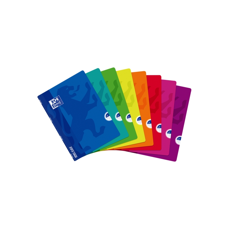 LOT de 10 Oxford School Classic Openflex A4 Agrafé Carnet - Couverture Plastique Robuste - 1 Ligne avec Marge - 48 Feuilles - Co