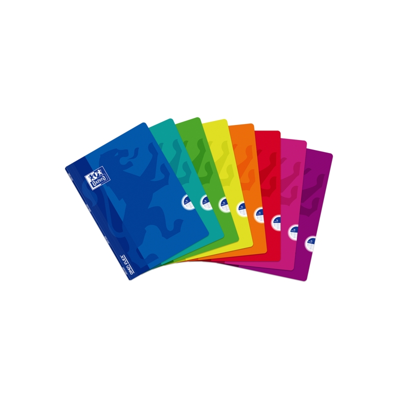 LOT de 10 Oxford School Carnet agrafé Openflex A4 – Couverture en plastique robuste – Ligne directrice 3,5 avec marge – 48 feuil