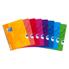 LOT de 10 Oxford School Classic Openflex A5+ Carnet agrafé - Couverture plastique robuste - 1 ligne avec marge - 48 feuilles - C