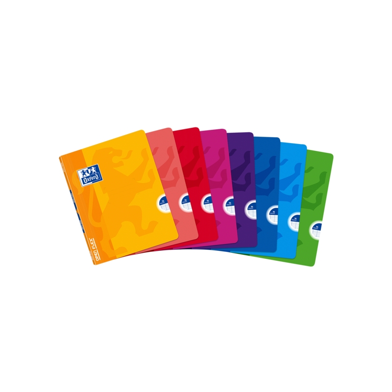 LOT de 10 Oxford School Classic Openflex A5+ Carnet agrafé - Couverture plastique robuste - 1 ligne avec marge - 48 feuilles - C