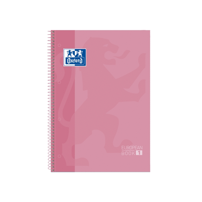 LOT de 5 Oxford School Classic A4+ Europeanbook - Couverture extra rigide - 80 feuilles - Rose bubblegum