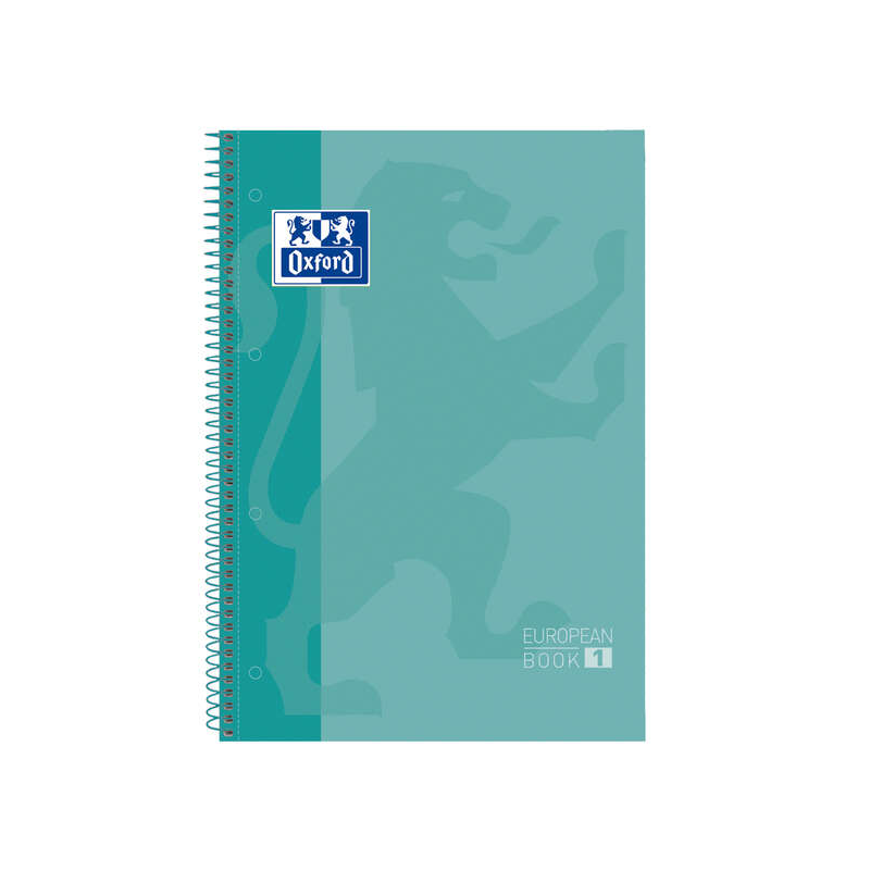 LOT de 5 Oxford School Classic A4+ Europeanbook - Couverture Extra Rigide - 80 Feuilles - Couleur Menthe Glacée