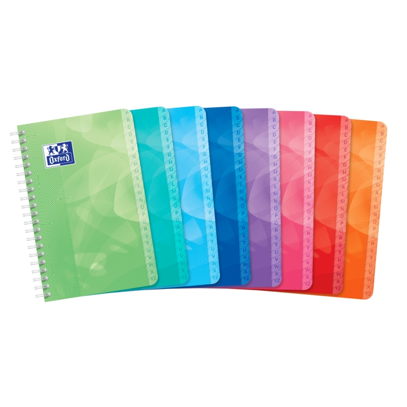 LOT de 10 Index alphabétique Oxford Lagoon avec couverture plastique spirale - Organisez facilement vos documents - Couverture p