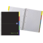 LOT de 5 Oxford Black N'Colours Europeanbook A4+ - Couverture extra rigide et résistante - 100 feuilles au design 5x5 - Onglets