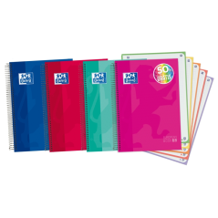 LOT de 5 Oxford School Classic A4+ Europeanbook - Couverture Extra Rigide - 5 Uni - 120 Feuilles - Couleurs Assorties