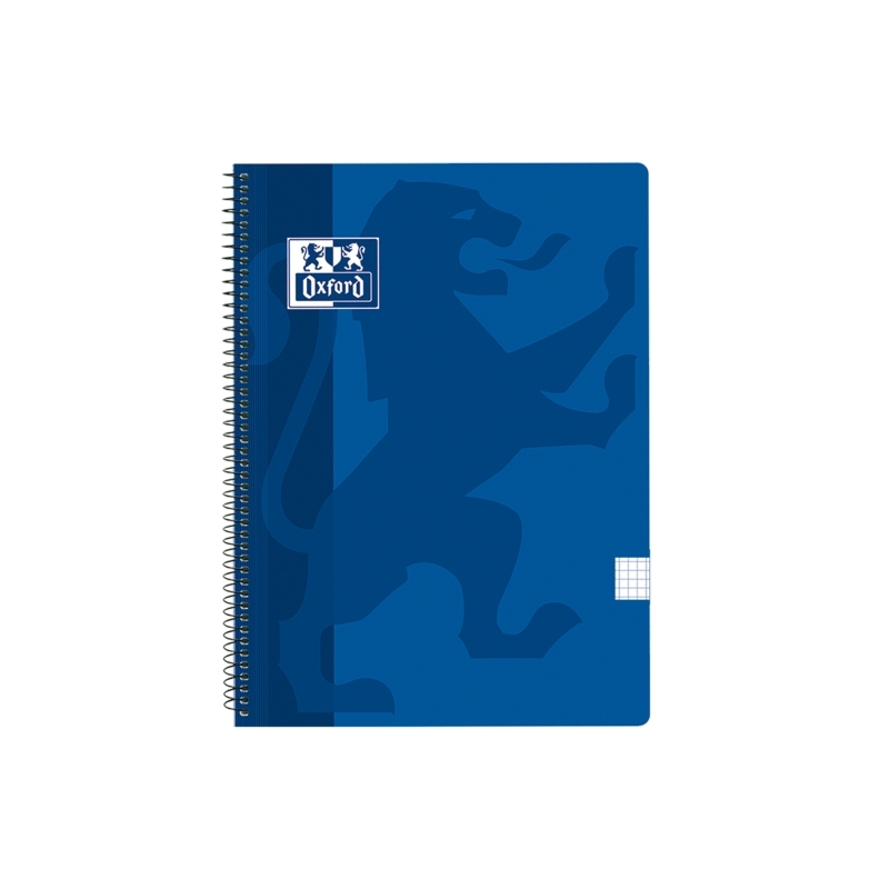 LOT de 5 Oxford School Classic Spiral Notebook Couverture en plastique Folio 4x4 - 80 feuilles - Marge - Couleur bleu marine