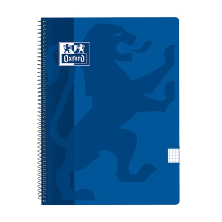 LOT de 5 Oxford School Classic Spiral Notebook Couverture en plastique Folio 4x4 - 80 feuilles - Marge - Couleur bleu marine