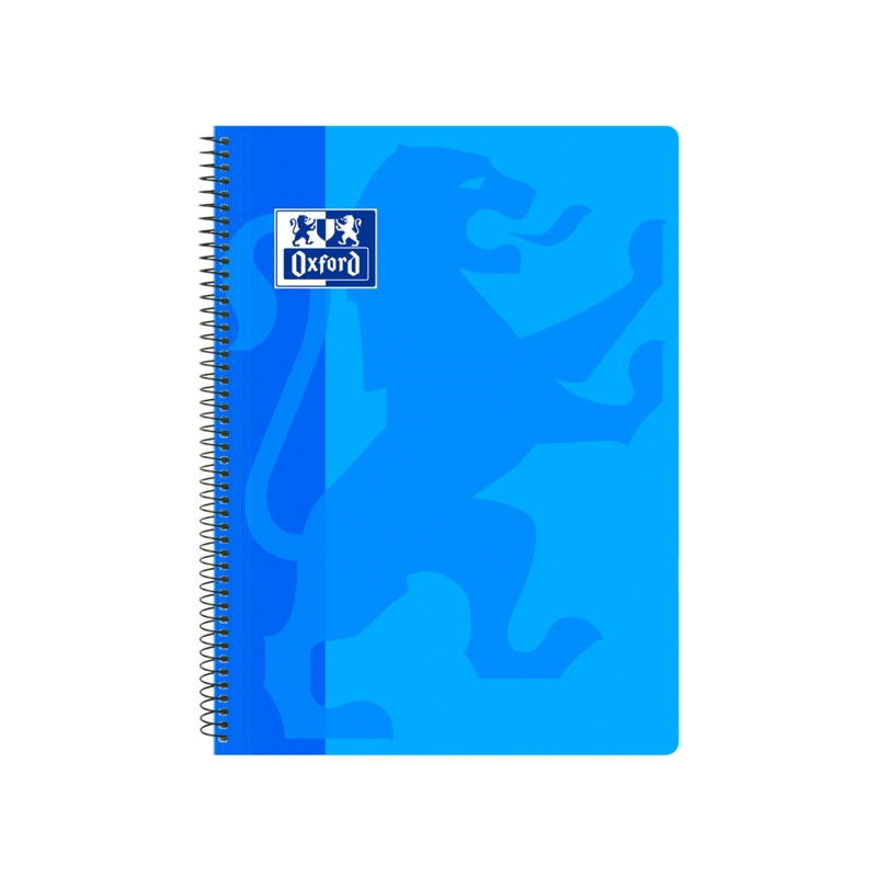 LOT de 5 Oxford School Classic Spiral Notebook Couverture en plastique Folio 4x4 - 80 feuilles - Couleur Turquoise