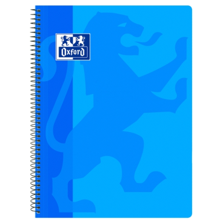 LOT de 5 Oxford School Classic Spiral Notebook Couverture en plastique Folio 4x4 - 80 feuilles - Couleur Turquoise