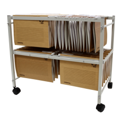 Chariot Extensible pour Dossiers Suspendus Elba Gio - Dimensions 650x760x430mm - Matériau Métal Résistant - Couleur Gris