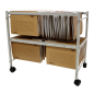 Chariot Extensible pour Dossiers Suspendus Elba Gio - Dimensions 650x760x430mm - Matériau Métal Résistant - Couleur Gris