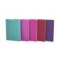 LOT de 5 Carnet cousu Oxford Signature A5 - Couverture en caoutchouc flexible - 80 feuilles unies - Couleurs assorties