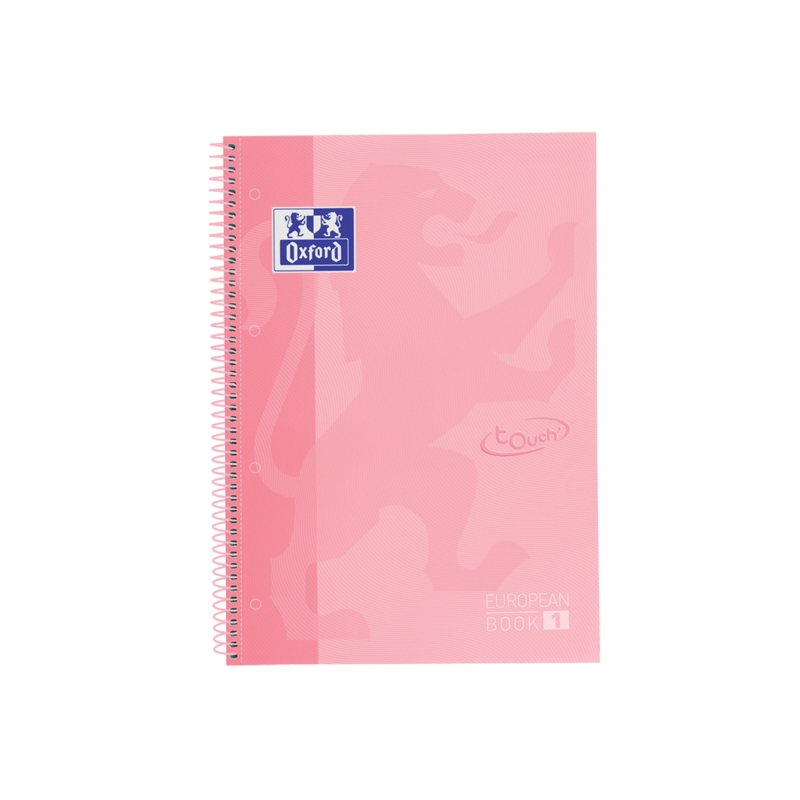 LOT de 5 Oxford School Touch Europeanbook 1 A4+ Couverture Extra Rigide - Carnet avec Couverture Robuste - 80 Feuilles de Papier