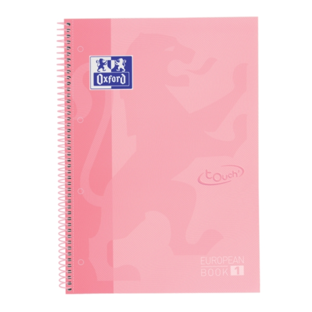 LOT de 5 Oxford School Touch Europeanbook 1 A4+ Couverture Extra Rigide - Carnet avec Couverture Robuste - 80 Feuilles de Papier