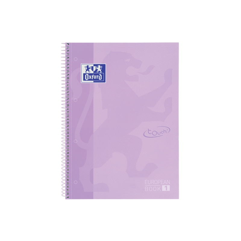 LOT de 5 Oxford School Touch Europeanbook 1 A4+ Couverture Extra Rigide - Carnet 80 Feuilles - Couverture Résistante - Couleur M