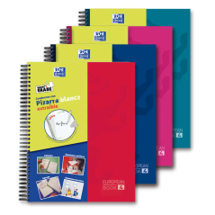 LOT de 5 Oxford School Classic Write&Erase Europeanbook 4 - Couverture extra rigide - Tableau blanc amovible - 120 feuilles