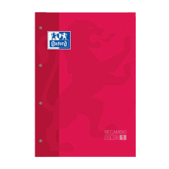 LOT de 5 Carnet de remplacement classique Oxford School - Format A4 - Couverture souple - Collé - 80 feuilles - Grille 5x5 - Cou