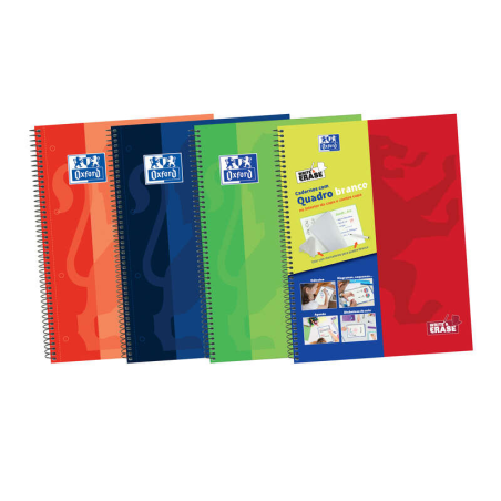 LOT de 5 Oxford School Classic Write&Erase A4+ Europeanbook - Couverture Extra Rigide - 1 Ligne 2M - 100 Feuilles - Couleurs Ass