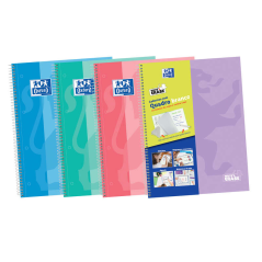 LOT de 5 Oxford School Classic Write&Erase A4+ Europeanbook - Couverture Extra Rigide - 1 Ligne 2M - 100 Feuilles - Couleurs Ass