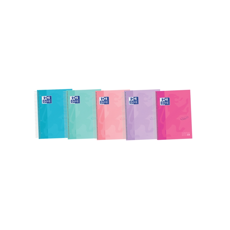 LOT de 5 Oxford School Touch A5+ Europeanbook - Couverture Extra Rigide Résistante - 120 Feuilles 5 Couleurs - Format A5+