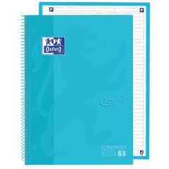 LOT de 5 Oxford School Touch Europeanbook 1 A4+ Couverture Extra Rigide - Format A4+ - Couverture Résistante - 80 Feuilles - Cou
