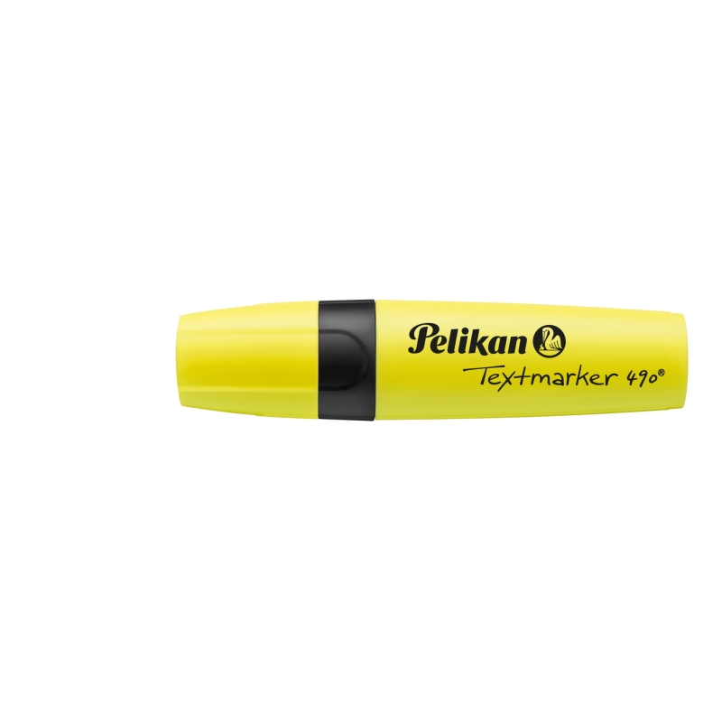Marqueur fluorescent Pelikan Textmarker 490 - Emballage blister - Ergonomique - À base d'eau - Pointe biseautée avec 3 épaisseur