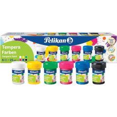 Pelikan Lot de 6 détrempes scolaires – Flacons de 25 ml – Facile à mélanger – Idéal pour les projets scolaires