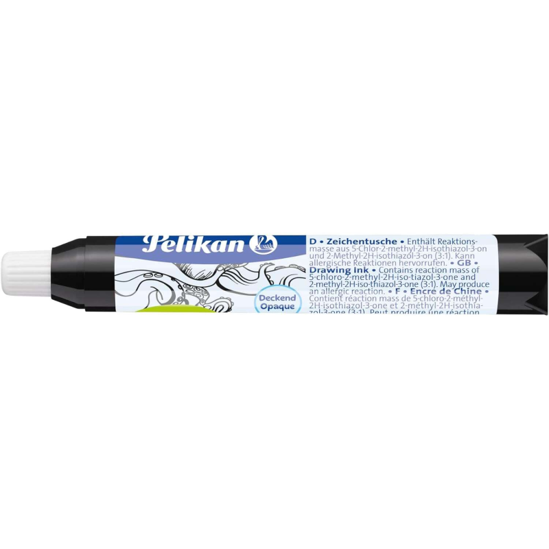 Pipette à encre de Chine Pelikan - Idéale pour le dessin et la calligraphie - Résistante à l'eau - Séchage rapide - Couleur noir