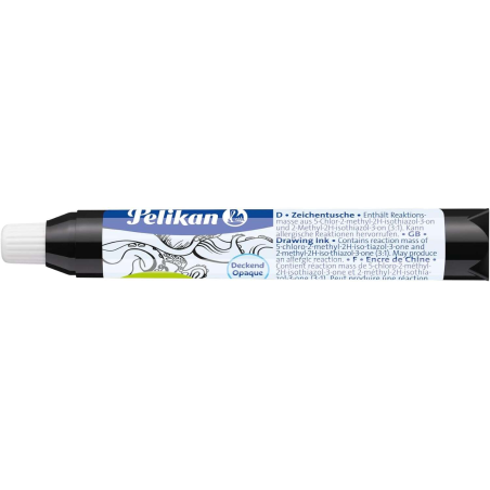 Pipette à encre de Chine Pelikan - Idéale pour le dessin et la calligraphie - Résistante à l'eau - Séchage rapide - Couleur noir