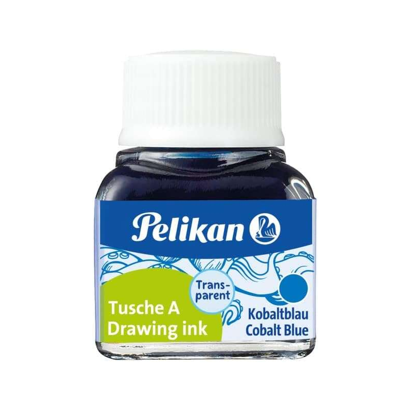 Pelikan China Ink 523 10ml N.8 - 10ml - Idéal pour le dessin et la calligraphie - Résistant à l'eau - Couleur Bleu Cobalt
