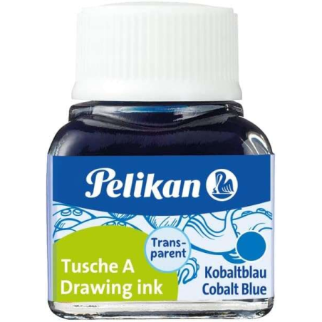 Pelikan China Ink 523 10ml N.8 - 10ml - Idéal pour le dessin et la calligraphie - Résistant à l'eau - Couleur Bleu Cobalt