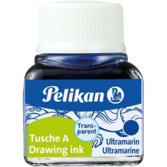 Pelikan China Ink 523 10ml N.9 - 10ml - Résistante à l'eau - Idéale pour le dessin et la calligraphie - Couleur Bleu Outremer