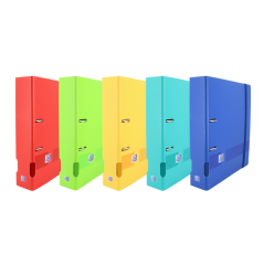 LOT de 5 Oxford Live & Go Classeur A4+ en plastique polyfoam – Couverture robuste – Levier de dos 70 mm – Couleurs assorties