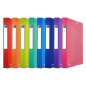 LOT de 10 Dossier de projet Oxford Urban A4 - Couverture plastique translucide - 3 rabats fixes - Dos 40 mm - Couleurs assorties