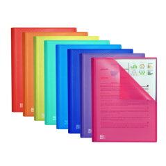 LOT de 10 Chemise Oxford Urban A4 à pochettes soudées - Couverture plastique translucide - 40 pochettes - Couleurs assorties