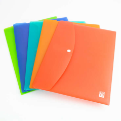 LOT de 5 Chemise en plastique rigide translucide Oxford Urban - Enveloppe avec fermoir - Résistante et durable - Couleurs assort
